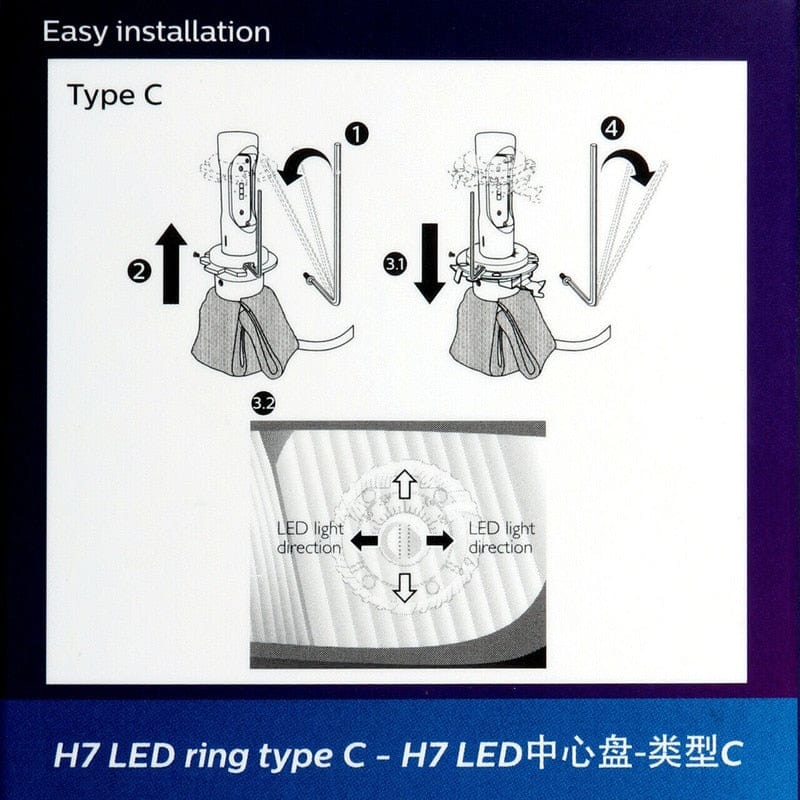 Philips Connector Rings Type C for LED H7 Headlight Lamp Holder
