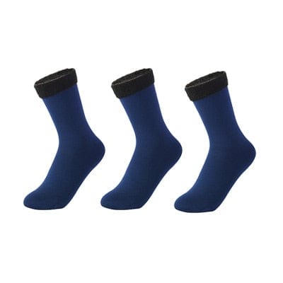 Revolight Apparel & Accessories Blue 3 Pairs of Womens Winter Warm Socks Thick Velvet