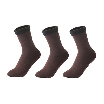 Revolight Apparel & Accessories Coffee 3 Pairs of Womens Winter Warm Socks Thick Velvet