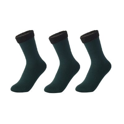 Revolight Apparel & Accessories Green 3 Pairs of Womens Winter Warm Socks Thick Velvet