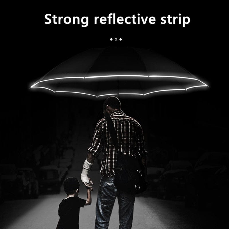 Revolight Apparel & Accessories Unisex Automatic LED Umbrella With Reflective Stripe 3 Folding