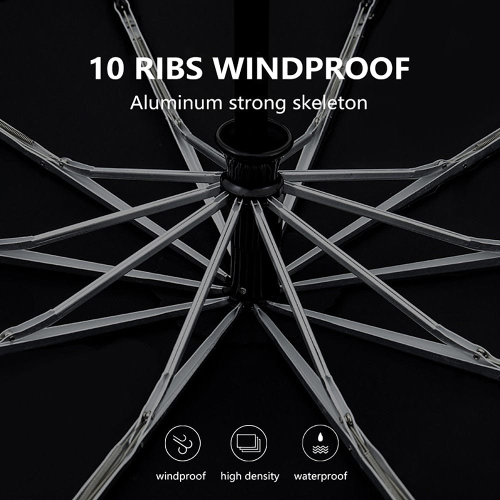 Revolight Apparel & Accessories Unisex Stylish Automatic Umbrella 115cm Double Layer Windproof Wooden Handle Strong 10 Ribs