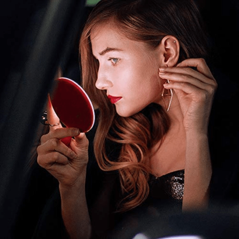 Revolight Beauty MINE MIRS Smart LED Compact Mirror, Dimmable Brightness and Colour Temperature, Makeup Mirror, Pocket Small Mirror for Purses