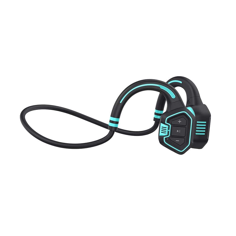 Revolight Blue Bone Conduction Swimming Headphones Wireless Bluettoth 5.1 IP68 Waterproof USB Charge