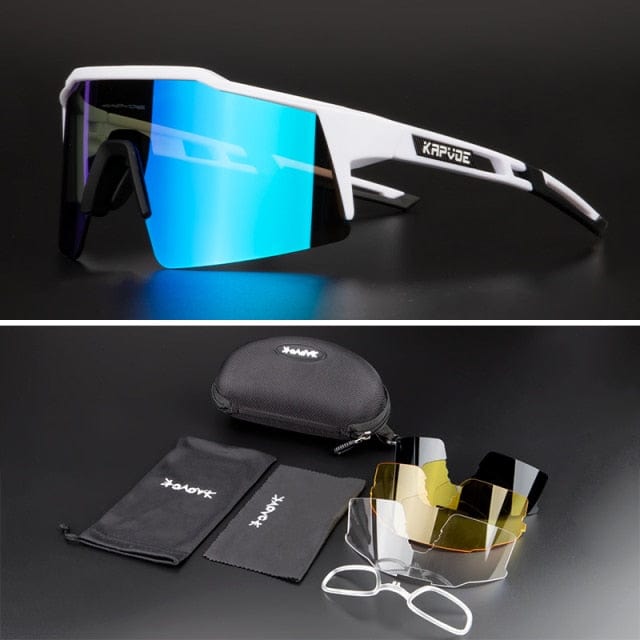 Revolight Cycling 03 - 4 Lenses KAPVOE UV400 Unisex Polarised Cycling Glasses MTB (2 Types Photochromic and Sunglasses)