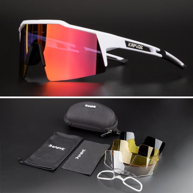 Revolight Cycling 04 - 4 Lenses KAPVOE UV400 Unisex Polarised Cycling Glasses MTB (2 Types Photochromic and Sunglasses)