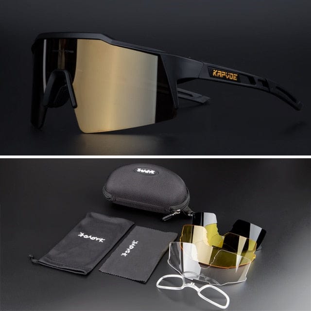 Revolight Cycling 11 - 4 Lenses KAPVOE UV400 Unisex Polarised Cycling Glasses MTB (2 Types Photochromic and Sunglasses)