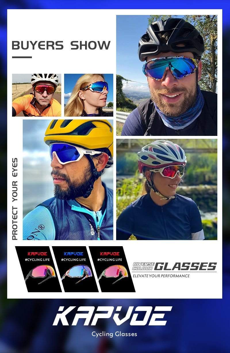 KAPVOE Unisex Cycling Sunglasses UV400 Polarised MTB (Single or 5 Lens –  Revolight