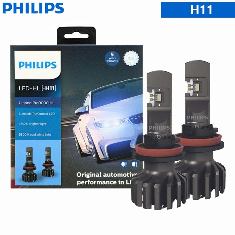 Revolight H11 Headlight Philips Ultinon Pro9000 H1 H4 H7 LED H8 H11 H16 HB3 HB4 H1R2 Car Headlight 9005 9006 9012 5800K White 250% Bright LED Auto Lamps