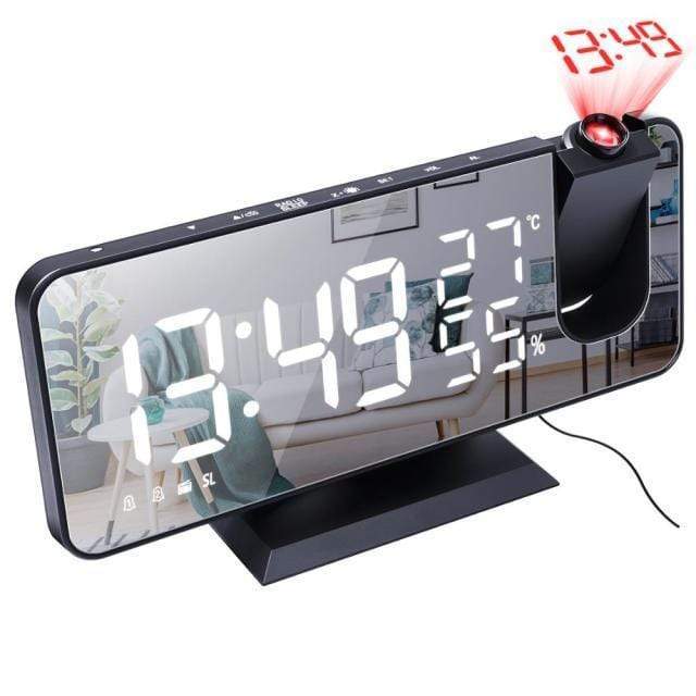 Revolight Home Black - White SmartHome LED Projector Digital Alarm Clock