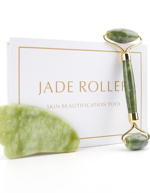 Load image into Gallery viewer, Revolight Jade Roller Horn set Duel Jade Roller Gua Sha Face-lift Set Facial Massage Roller
