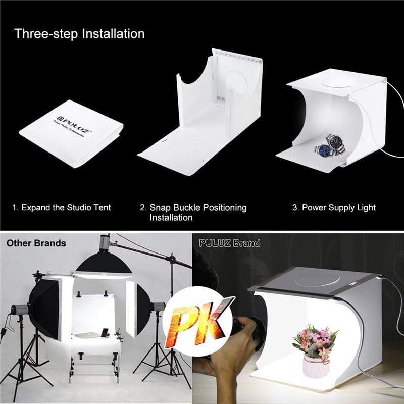 Revolight Lighting & Studio Tabletop Shooting Led Portable Photography Mini Tents Box Studio for Camera Photo Softbox 1 LED Light Bar 6 Backdrop Photobox