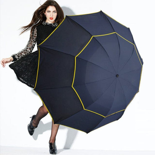 Load image into Gallery viewer, Revolight Outdoor Umbrellas &amp; Sunshades Blue Large 130CM Unisex Umbrella 3 Folding Strong Windproof
