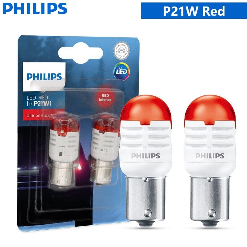 Revolight P21W Red Philips Ultinon Pro3000 LED S25 P21W P21/5W 1156 1157 Signals Lamps Red White Auto Reverse Light Rear Bulbs Stop Fog Beams, 2x