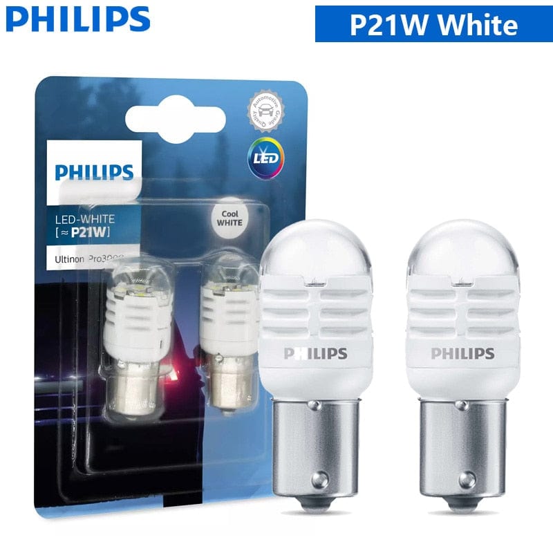 Revolight P21W White Philips Ultinon Pro3000 LED S25 P21W P21/5W 1156 1157 Signals Lamps Red White Auto Reverse Light Rear Bulbs Stop Fog Beams, 2x