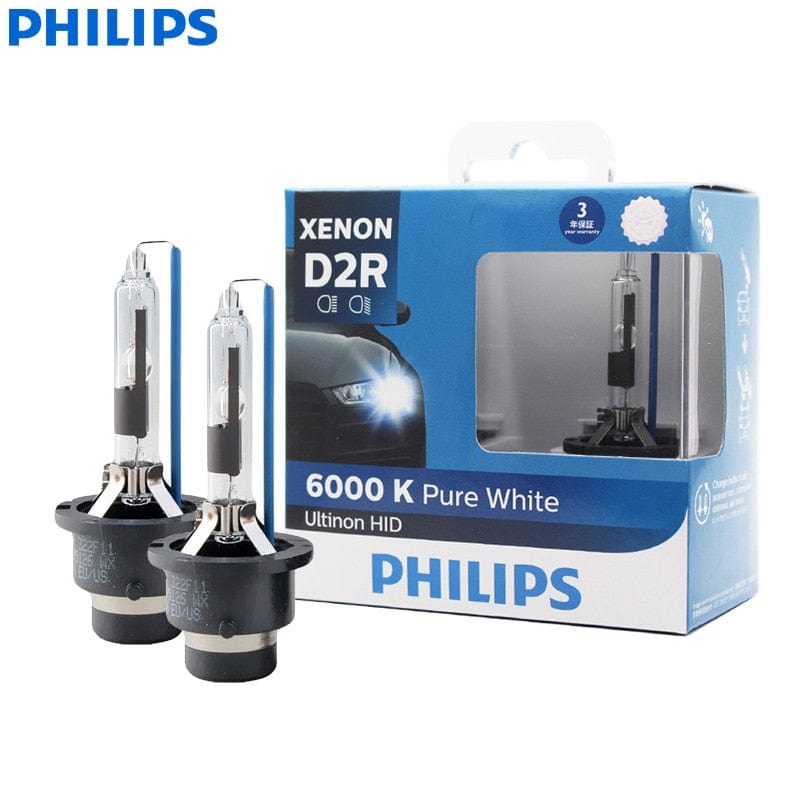 Revolight Philips D2R 6000K 35W  Xenon Ultinon HID  Cool Blue White Light Auto Bulb Upgrade HID Headlight Lamps Quick Start, Pair