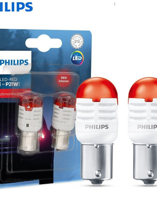 Load image into Gallery viewer, Revolight Philips LED P21W BA15s 1156 S25 12V Ultinon Pro3000 Red Turn Signal Lamps Stop Light Reverse Bulbs Fog Light 11498U30RB2, 2pcs

