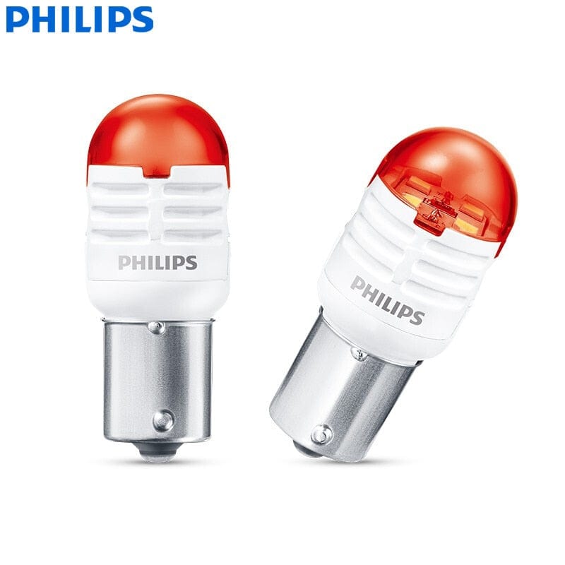 Revolight Philips LED P21W BA15s 1156 S25 12V Ultinon Pro3000 Red Turn Signal Lamps Stop Light Reverse Bulbs Fog Light 11498U30RB2, 2pcs