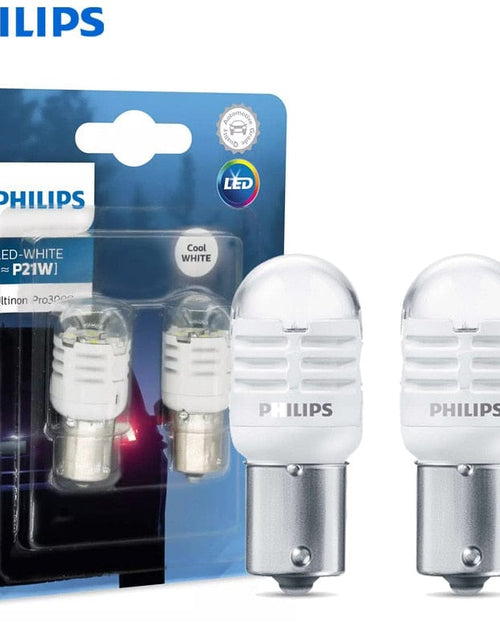 Load image into Gallery viewer, Revolight Philips LED P21W S25 1156 Ultinon Pro3000 12V 6000K White LED Turn Signal Lamps Car Position Stop Fog Light 11498U30CWB2, 2pcs
