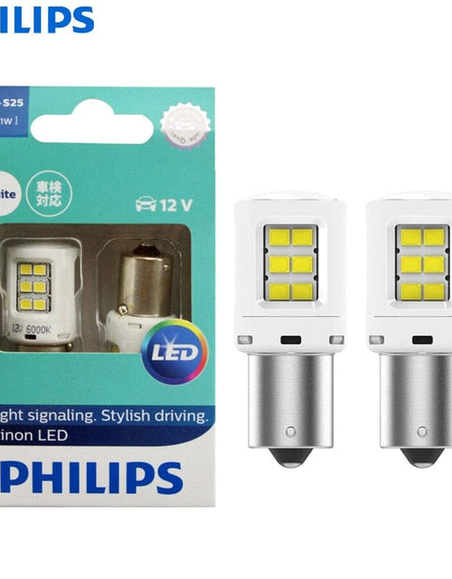 Load image into Gallery viewer, Revolight Philips LED S25 P21W 1156 Ultinon BA15s 12V 6000K White Car LED Indlcator Lamps Stop Fog Light Reverse Bulbs 11498ULWX2, 2x
