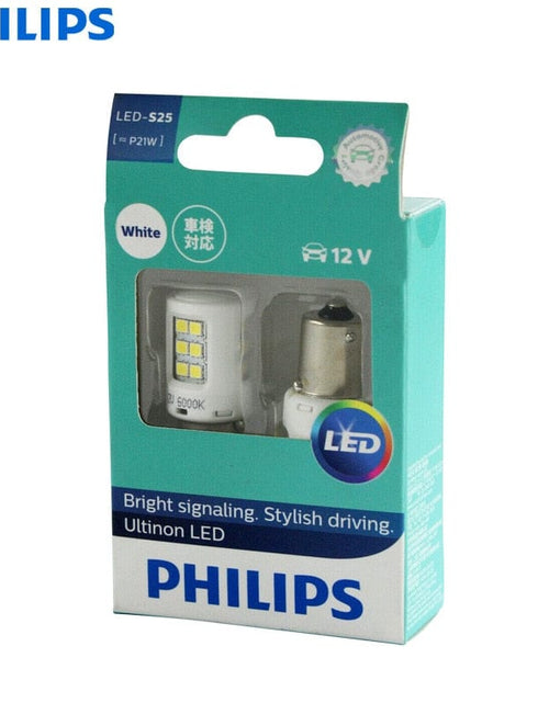 Load image into Gallery viewer, Revolight Philips LED S25 P21W 1156 Ultinon BA15s 12V 6000K White Car LED Indlcator Lamps Stop Fog Light Reverse Bulbs 11498ULWX2, 2x
