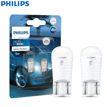 Philips LED T10 W5W Ultinon Pro3000 6000K White Turn Signal Lamps
