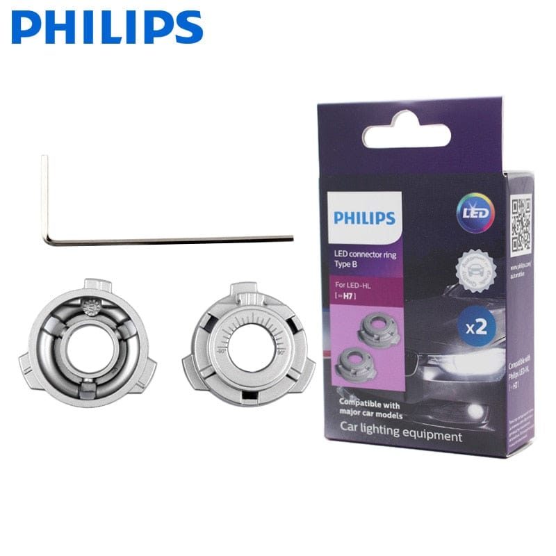 Revolight Philips Type B Connector Rings for LED H7 Headlight Bulb Holder Car Accessories for LED Installation 11172BX2, Pair
