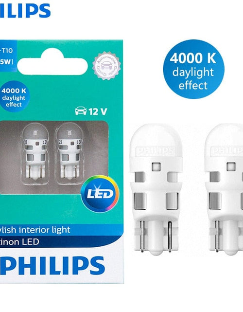 Load image into Gallery viewer, Revolight Philips Ultinon LED 4000K W5W T10 Warm White Auto Interior Bulbs Turn Signals LED Door Reading Lamps W2.1x9.5d 11961ULW4X2, 2pcs
