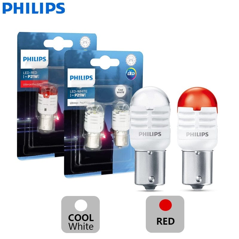 Revolight Philips Ultinon Pro3000 LED S25 P21W P21/5W 1156 1157 Signals Lamps Red White Auto Reverse Light Rear Bulbs Stop Fog Beams, 2x