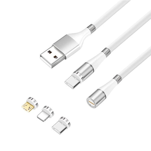 Load image into Gallery viewer, Revolight Phone White / 1.8M iPhone 2.4A Fast Charge Magnetic Self Winding Cable for iPhone Samsung
