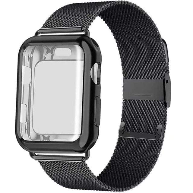 Revolight Smart Watch Black / 40mm Series 6 SE 5 4 Milanese Watch Band + Case For Apple Watch Series 6,  SE, 5, 4 Sizes 38mm, 40mm, 42mm, 44mm Stainless Steel