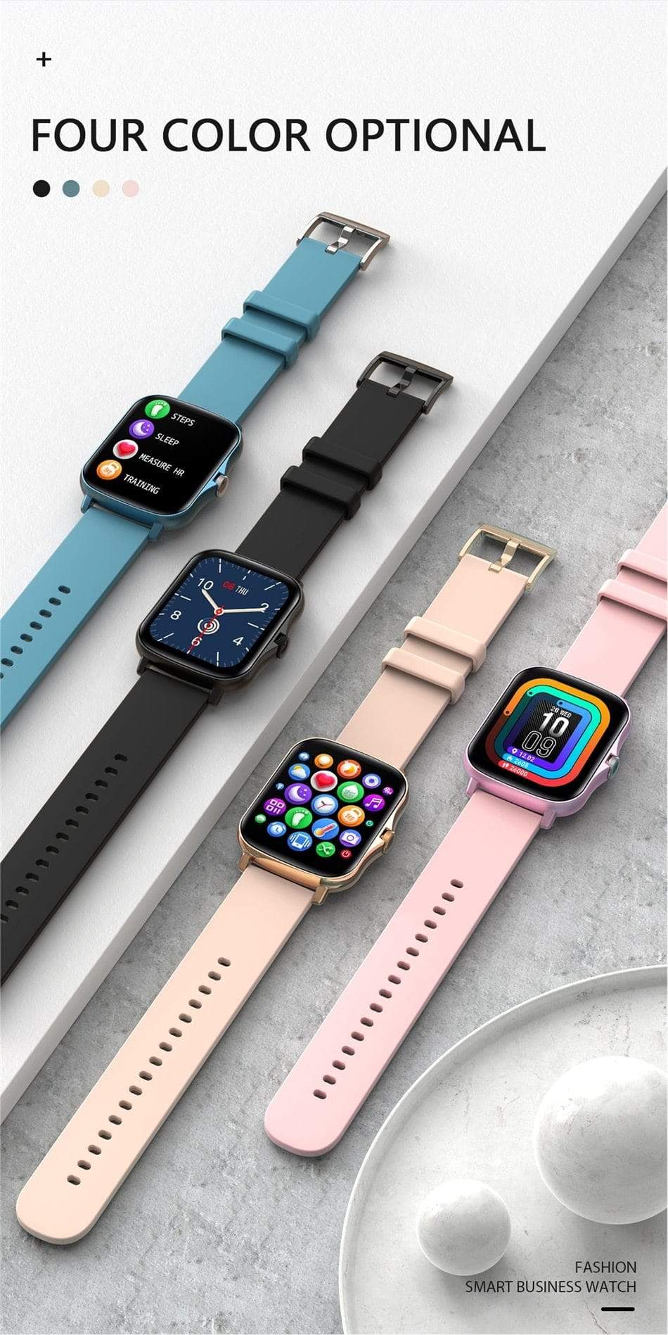 Waterproof sports smart watch heart rate blood pressure monitor for ios android sale