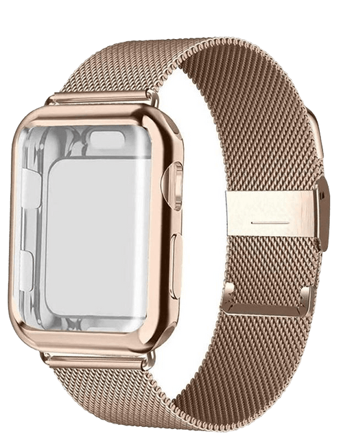 Load image into Gallery viewer, Revolight Smart Watch Milanese Watch Band + Case For Apple Watch Series 6,  SE, 5, 4 Sizes 38mm, 40mm, 42mm, 44mm Stainless Steel
