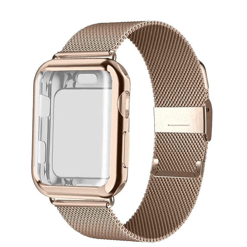 Revolight Smart Watch Milanese Watch Band + Case For Apple Watch Series 6,  SE, 5, 4 Sizes 38mm, 40mm, 42mm, 44mm Stainless Steel