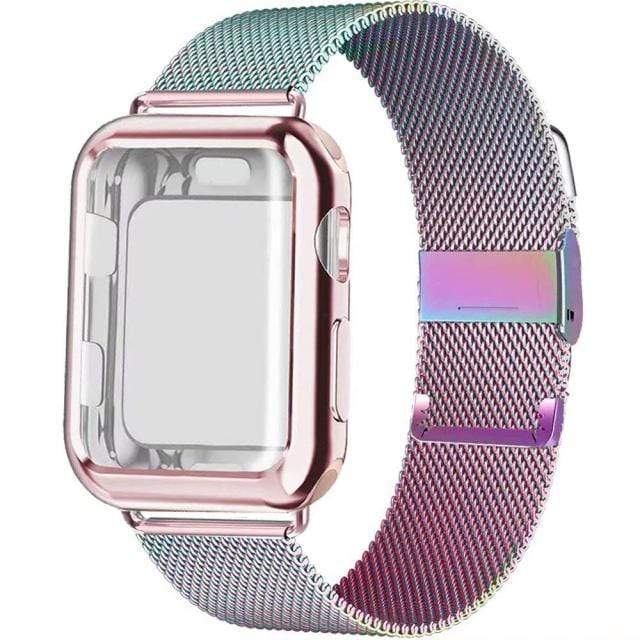 Revolight Smart Watch Multicolor / 40mm Series 6 SE 5 4 Milanese Watch Band + Case For Apple Watch Series 6,  SE, 5, 4 Sizes 38mm, 40mm, 42mm, 44mm Stainless Steel