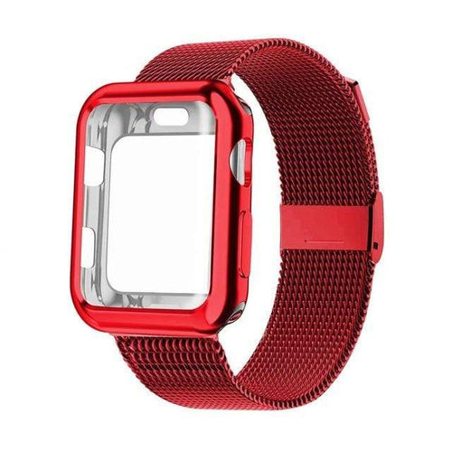 Load image into Gallery viewer, Revolight Smart Watch Red / 40mm Series 6 SE 5 4 Milanese Watch Band + Case For Apple Watch Series 6,  SE, 5, 4 Sizes 38mm, 40mm, 42mm, 44mm Stainless Steel
