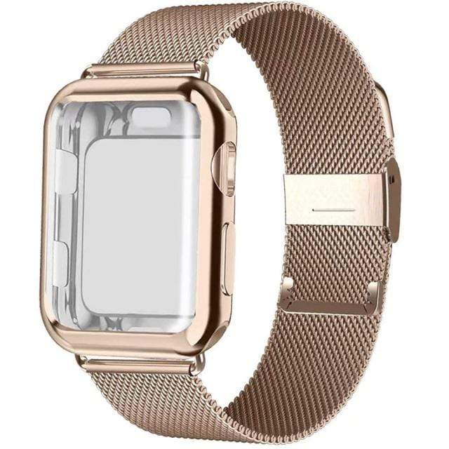 Revolight Smart Watch Rose / 40mm Series 6 SE 5 4 Milanese Watch Band + Case For Apple Watch Series 6,  SE, 5, 4 Sizes 38mm, 40mm, 42mm, 44mm Stainless Steel