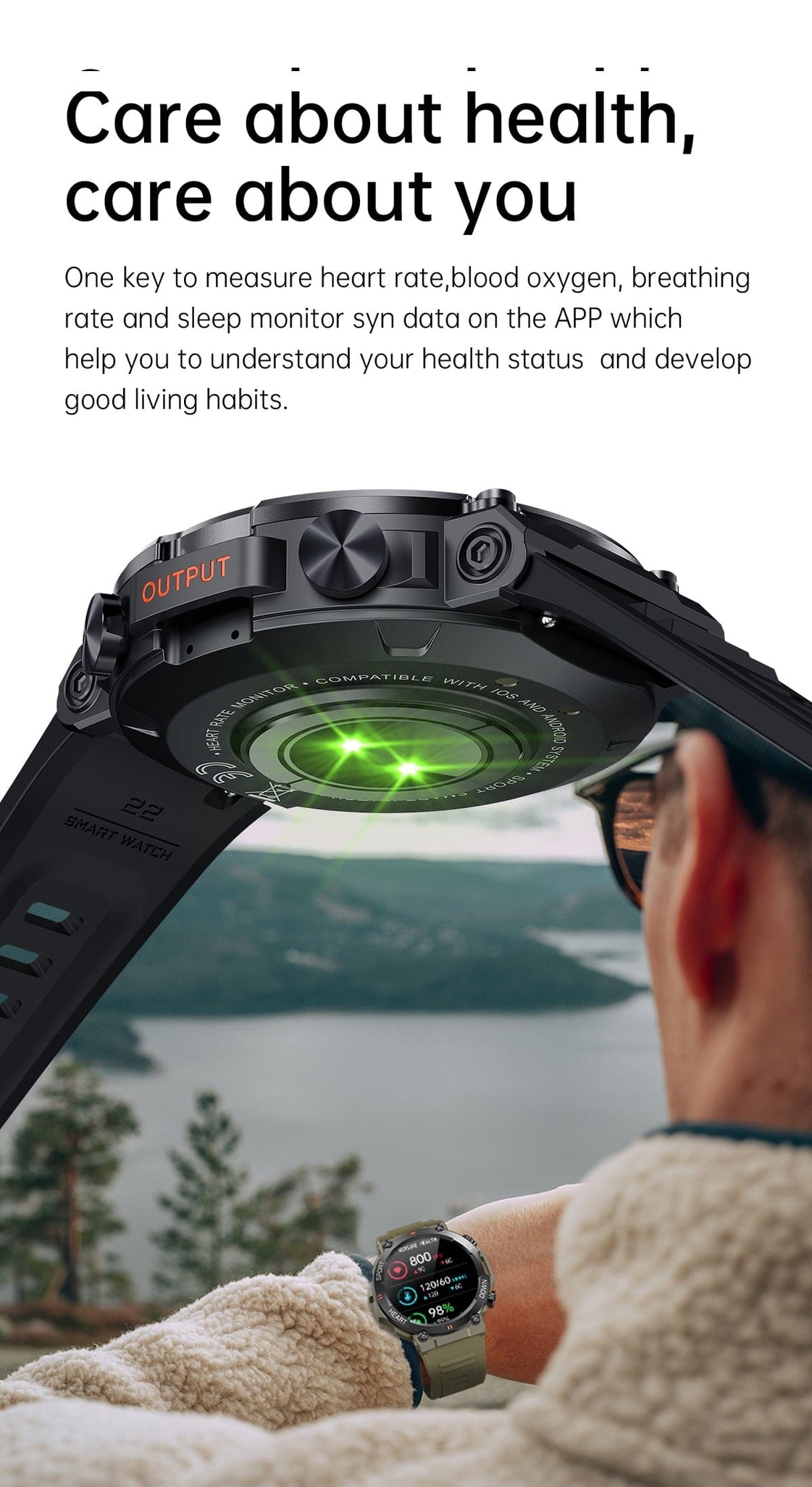 Revolight Smartwatch 2023 Military K56PRO Smart Watch Bluetooth Call Fitness Tracker 24H Health Monitor