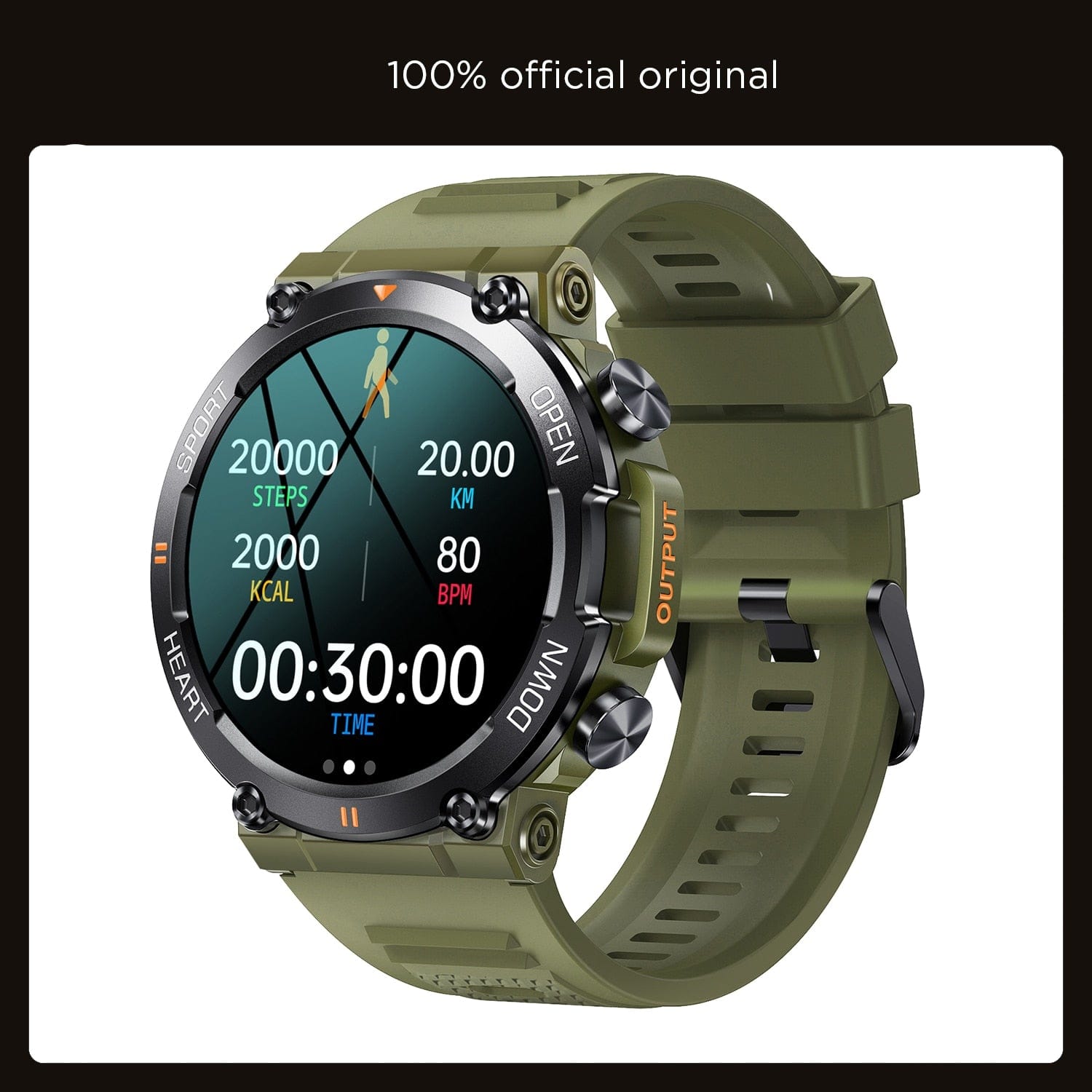 Revolight Smartwatch Army Green 2023 Military K56PRO Smart Watch Bluetooth Call Fitness Tracker 24H Health Monitor