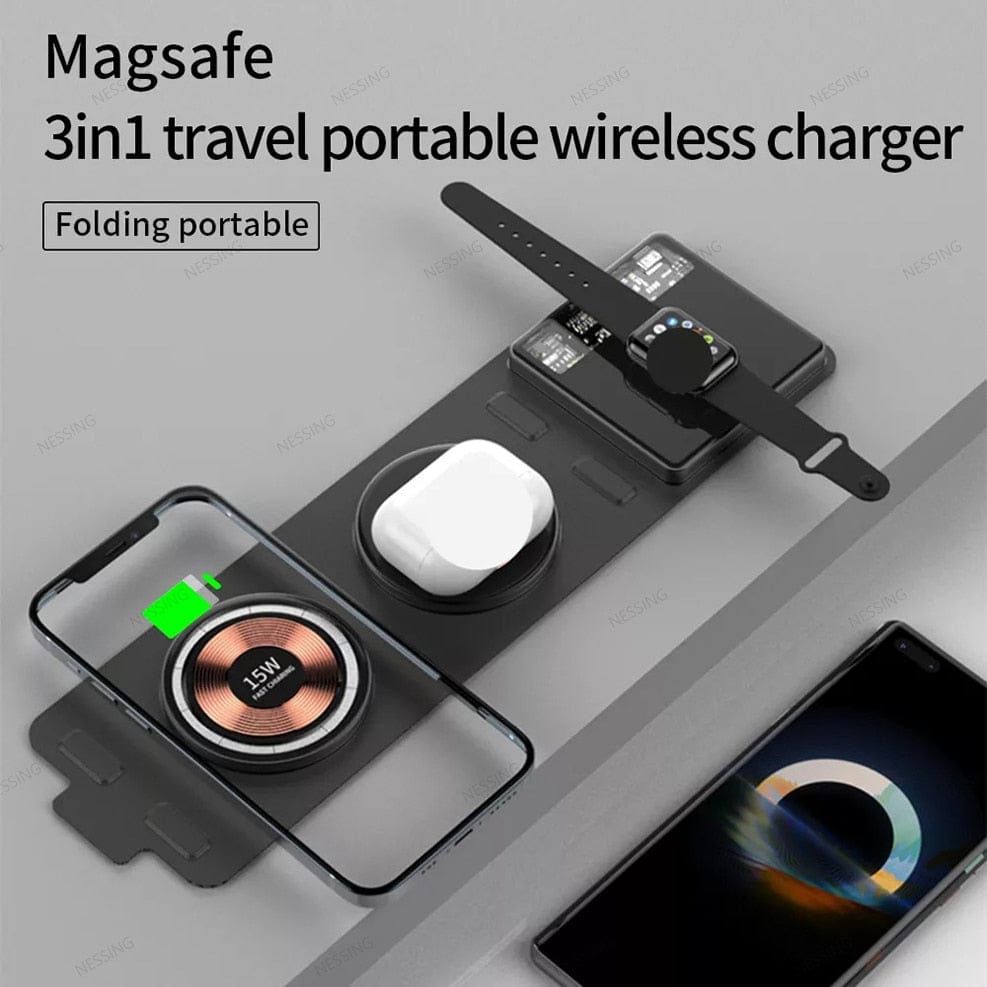 Revolight Wireless Charging Pad Sleek Magnetic Qi Wireless 15W Fast Charger IPhone and Android