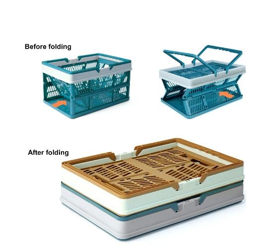 Revolight Zippy Collapsible Shopping Baskets Stackable Spacesaver Convienance